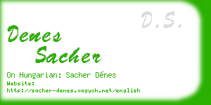 denes sacher business card